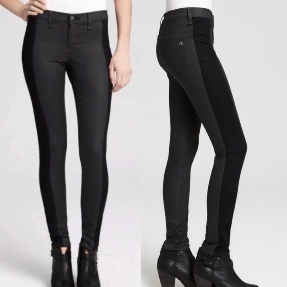 RAG & BONE TUXEDO STRIPE SKINNY JEANS